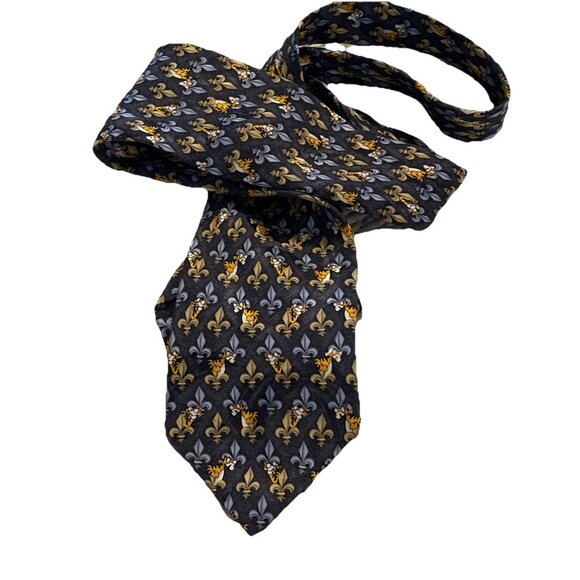 The Disney Store - Tigger - Fleur De Lis Design Men's 100% Silk Neck Tie 3.75x62 - Picture 6 of 9